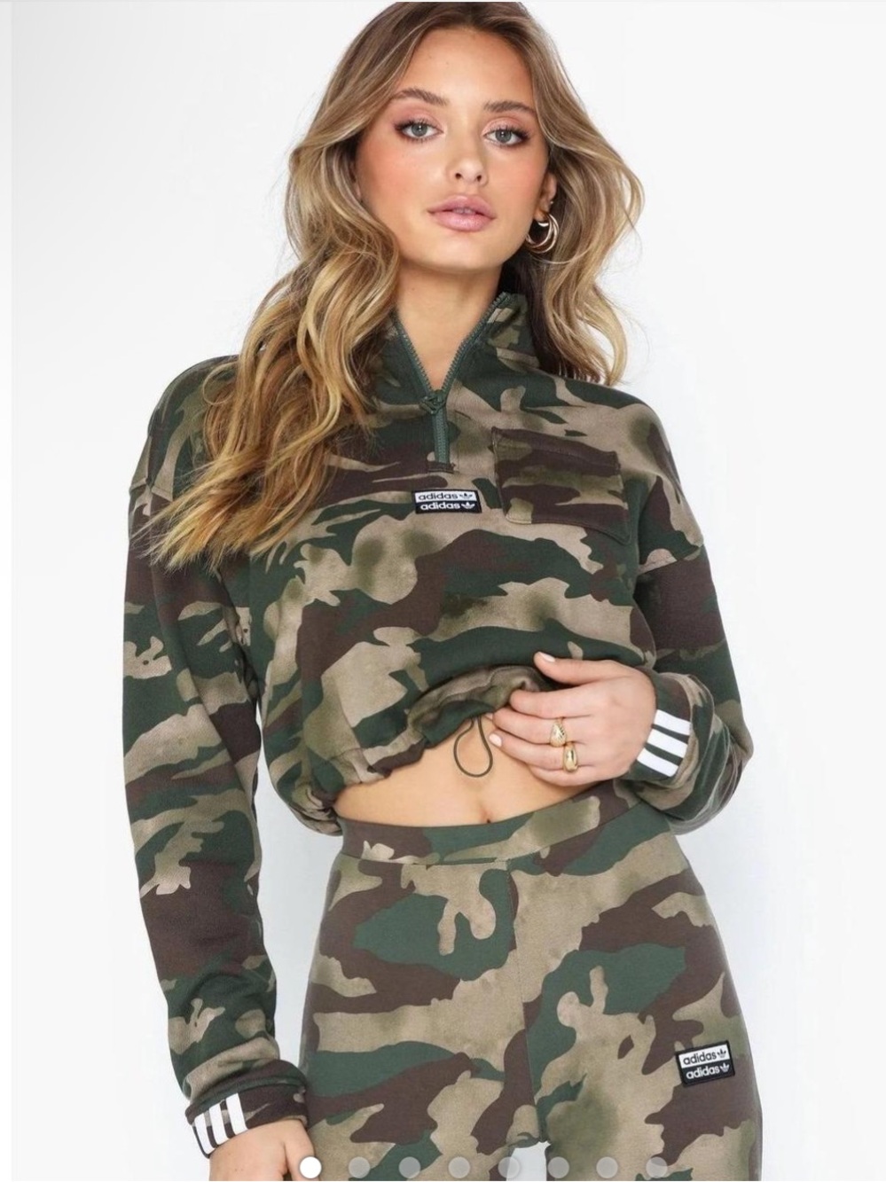 Adidas camo crew neck